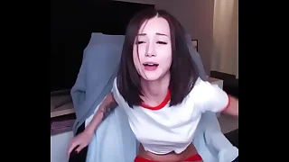 girl touches will not hear of breast